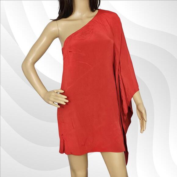 2/$50 NWOT Jay Godfrey Red Off-Shoulder Mini Dress Size 2 | Bold & Chic - Picture 1 of 5